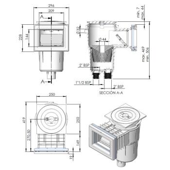 Schemat - skimmer Euro 17,5 l