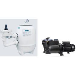 filtr Tebas White Eagle śr.550mm z zaworem 1 1/2" z pompą MICRO-50 = 10 m3/h przy H=6m , 230V