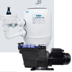 filtr Tebas White Eagle śr.750mm z zaworem 2" z pompą ND 19 m3 przy H=8m , 230V