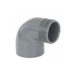 Kolano PCV-U 90° klejone wewnętrznie -gwint zewnętrzny 50mm 1 1/2''